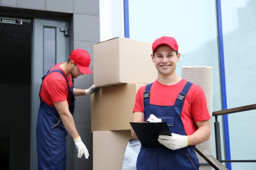 Bowespark Storage team sorting recyclable cardboard and packaging materials