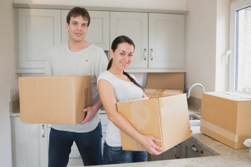 Neatly wrapped household furniture stored safely in Bowespark